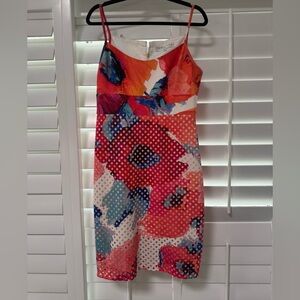 Trina Turk Floral Multicolor Spaghetti Strap Dress